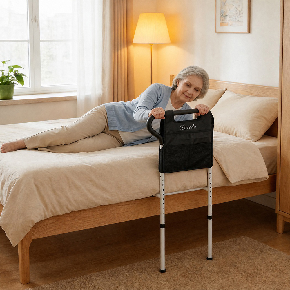 Levede Adjustable Bedside Support Bar with Pouch Image 3