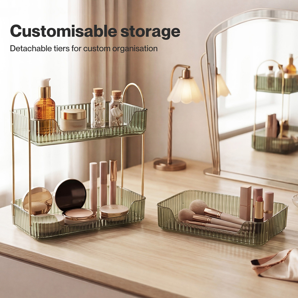 ilus Green 3 Shelf Makeup Organiser Rack Image 6