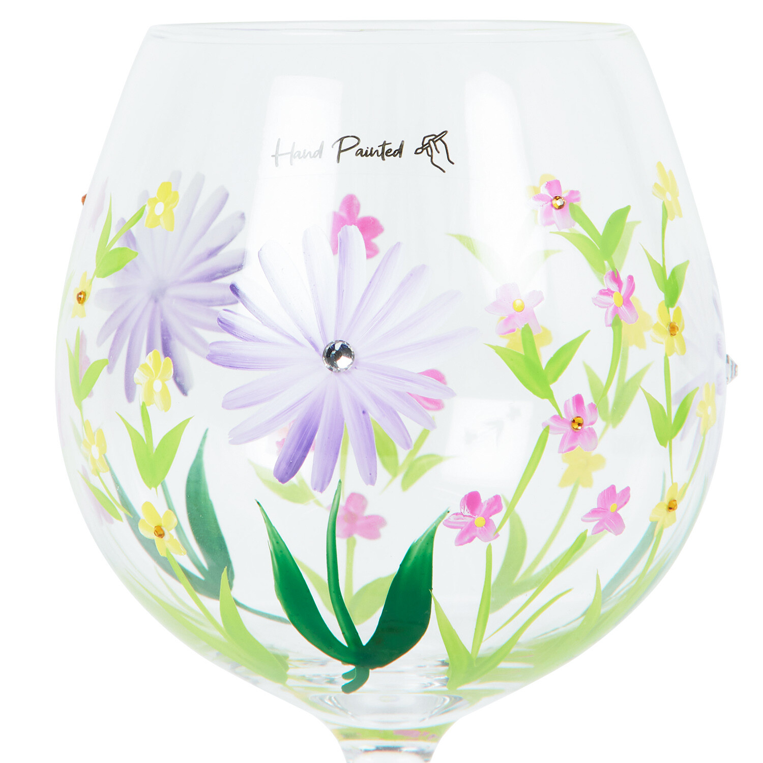 Handpainted Wild Flowers Gin Glass - Multicolour Image 4