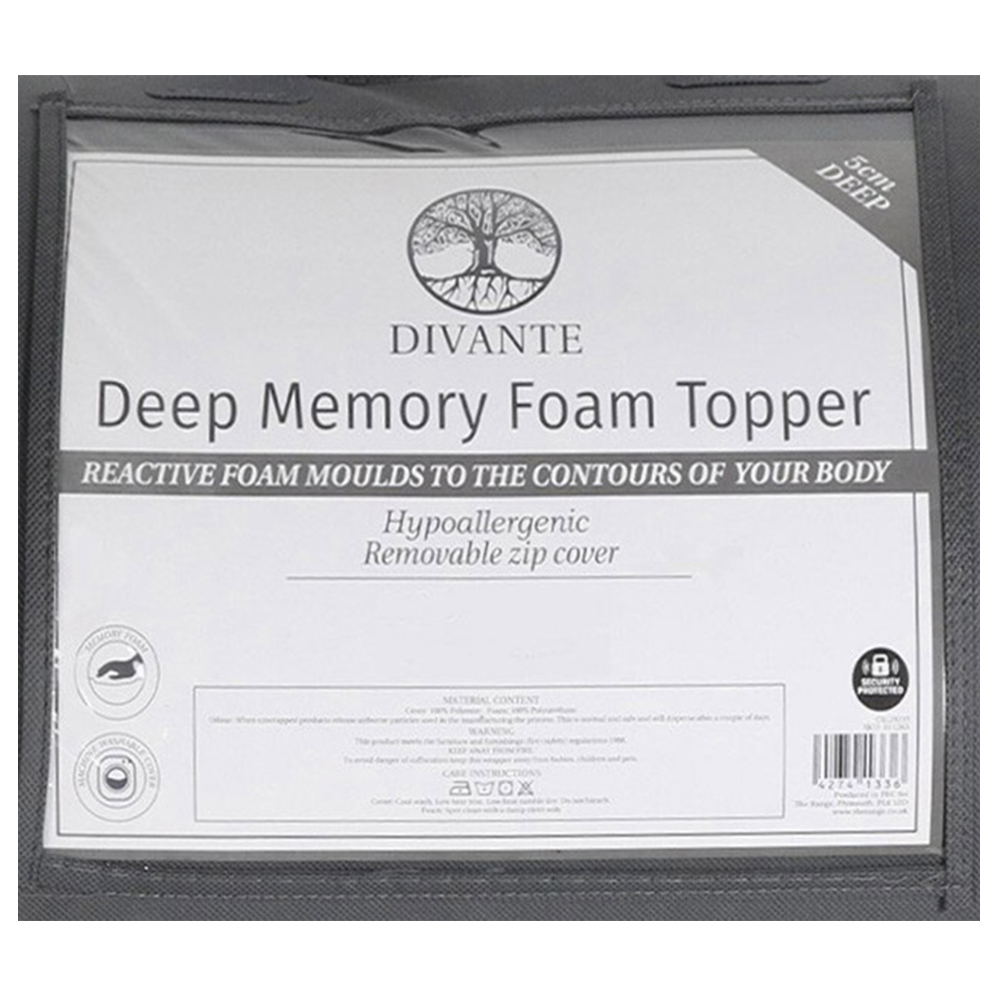 Divante Double Deep Memory Foam Mattress Topper Image 5