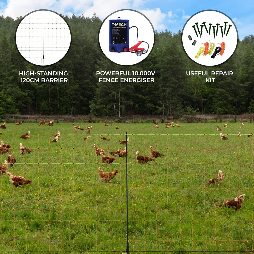 MonsterShop Electric Fence Energiser and Poultry Netting 120 x 50m Image 2