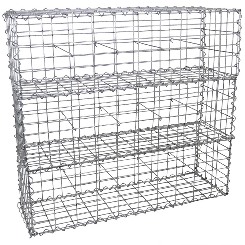 MonsterShop Galvanised Steel Gabion Basket 100 x 30 x 30cm 6 Pack Image 2