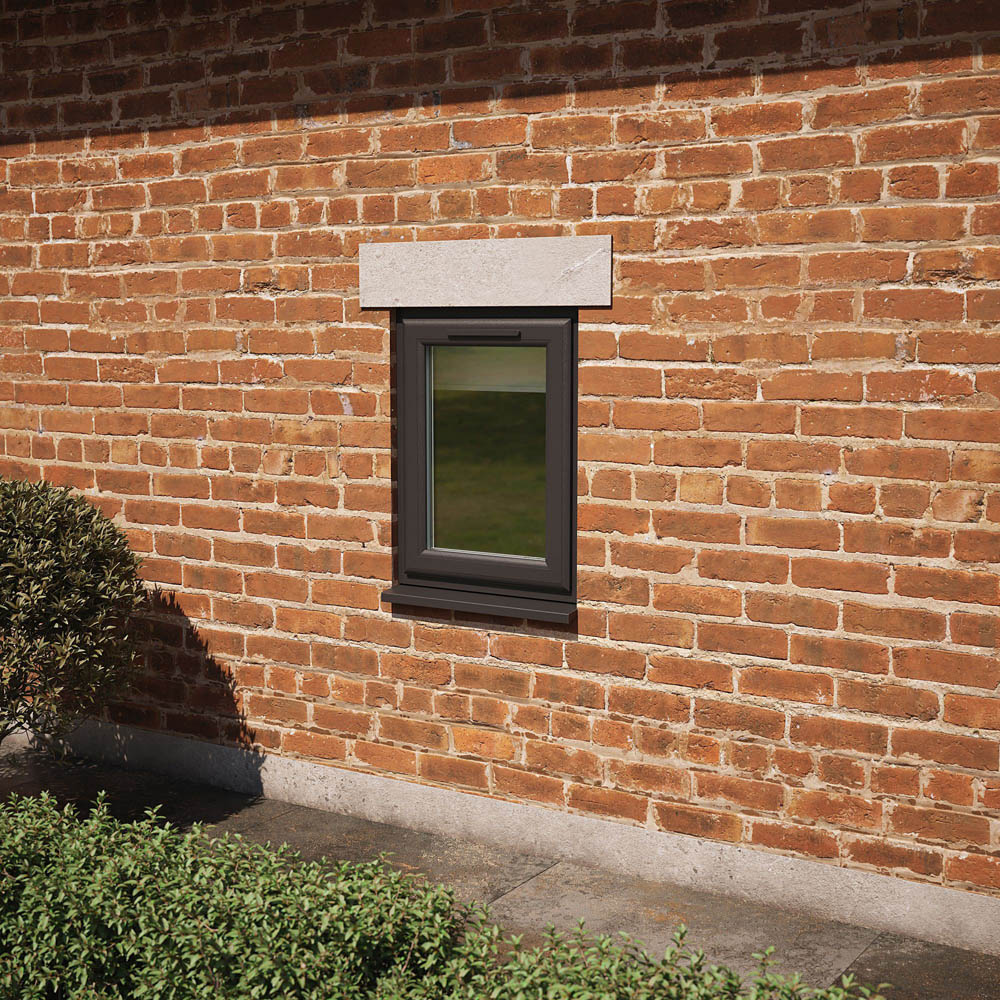 Crystal Black and White Top Hung Opener Clear Double Glazed Window 610 x 610mm Image 2