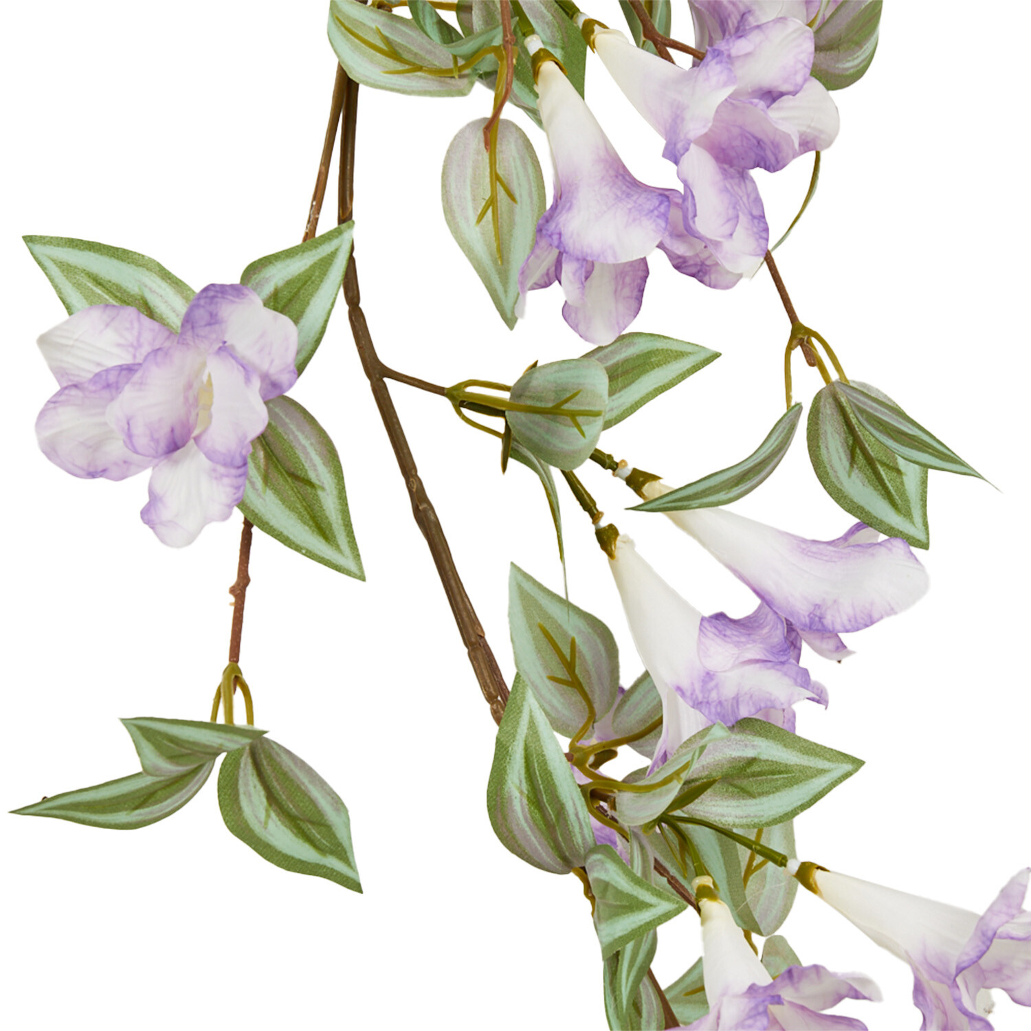 Morning Glory Garland - Green and Purple Image 3