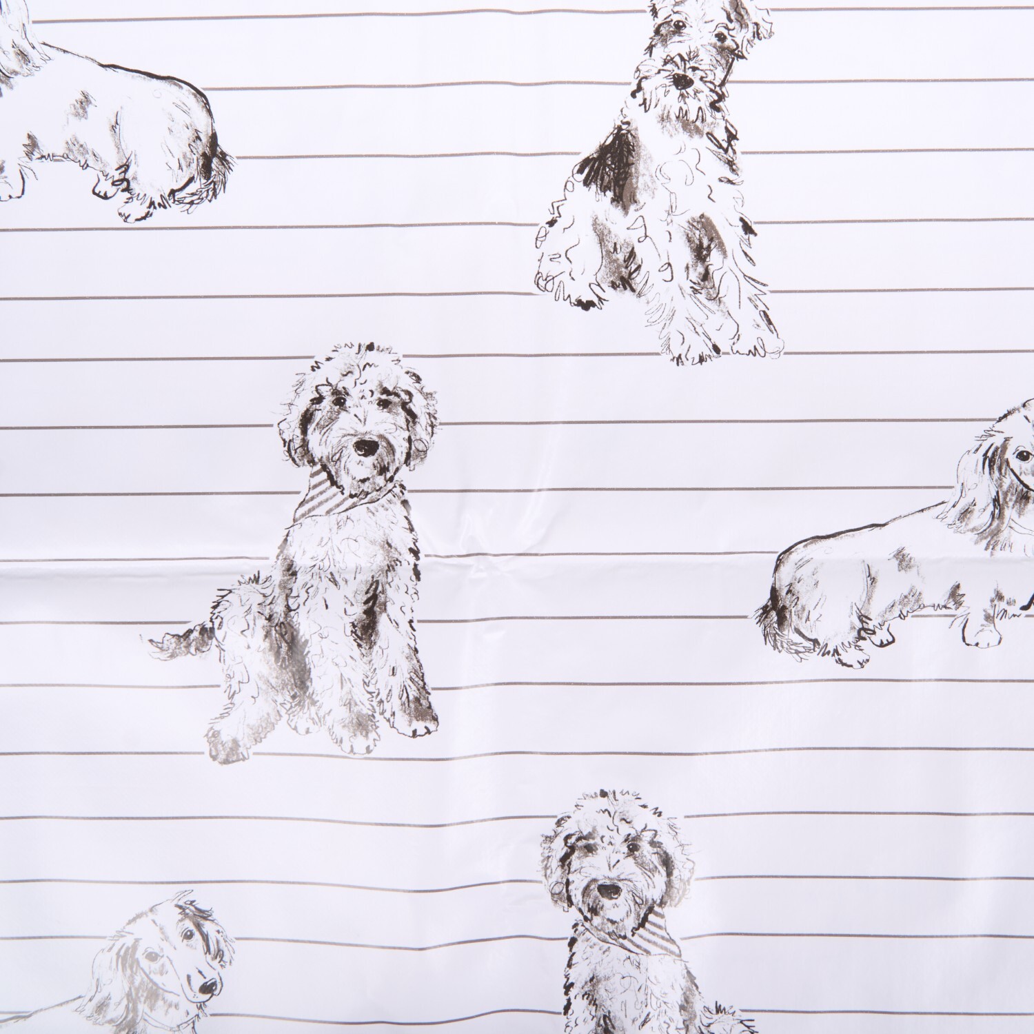 Waggy Tails Wipe Clean Tablecloth White and Black Image 5