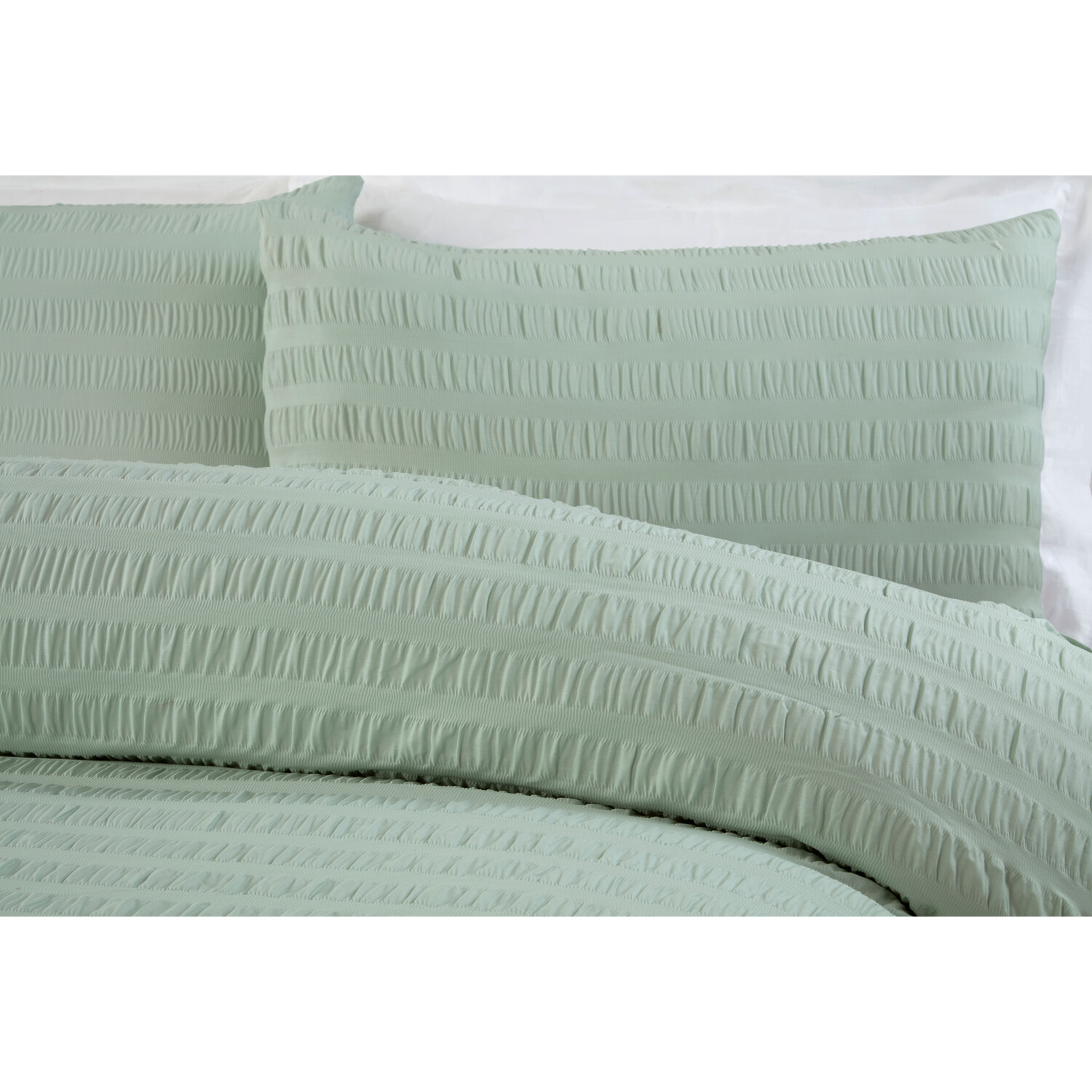 Divante Seersucker Duvet Set - Sage / Superking Image 3