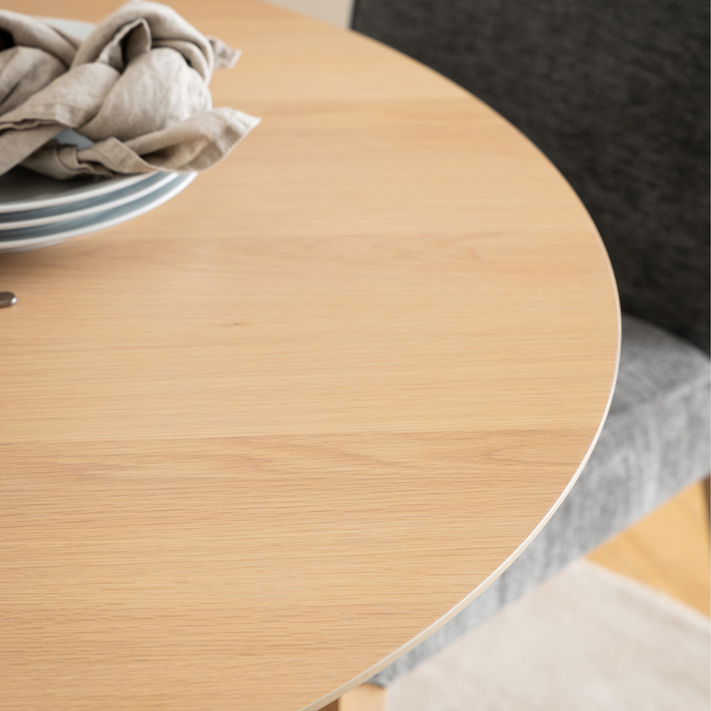 Furniture To Go I_Duncan White Oak 4 Seater Round Dining Table Image 7