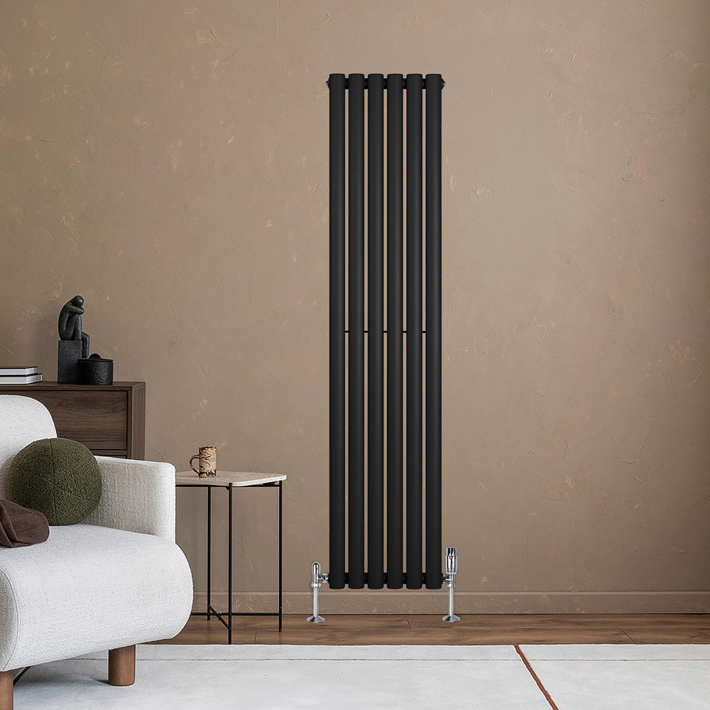MonsterShop 2881 BTU Black Oval Single Column Radiator 1600 x 360mm Image 2