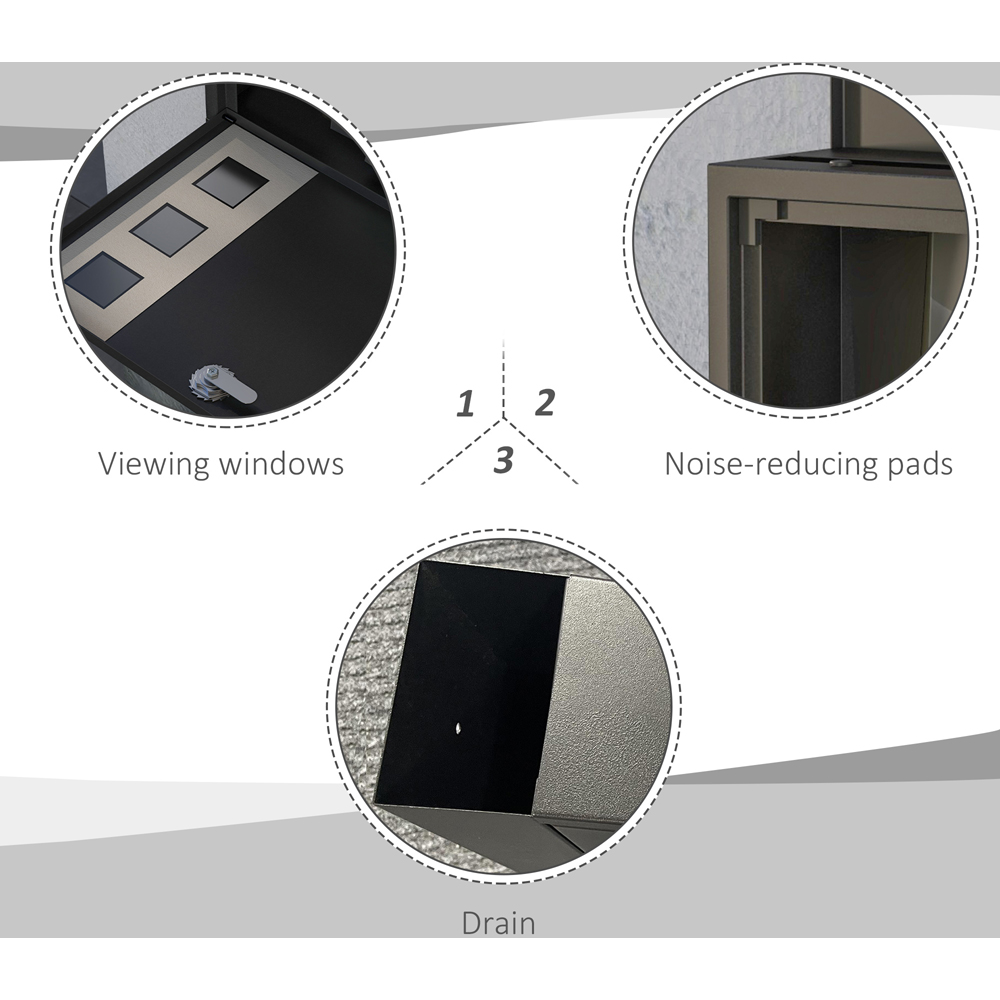 HOMCOM Wall Mounted Letterbox Mailbox with Windows and Keys Easy to Install Image 4