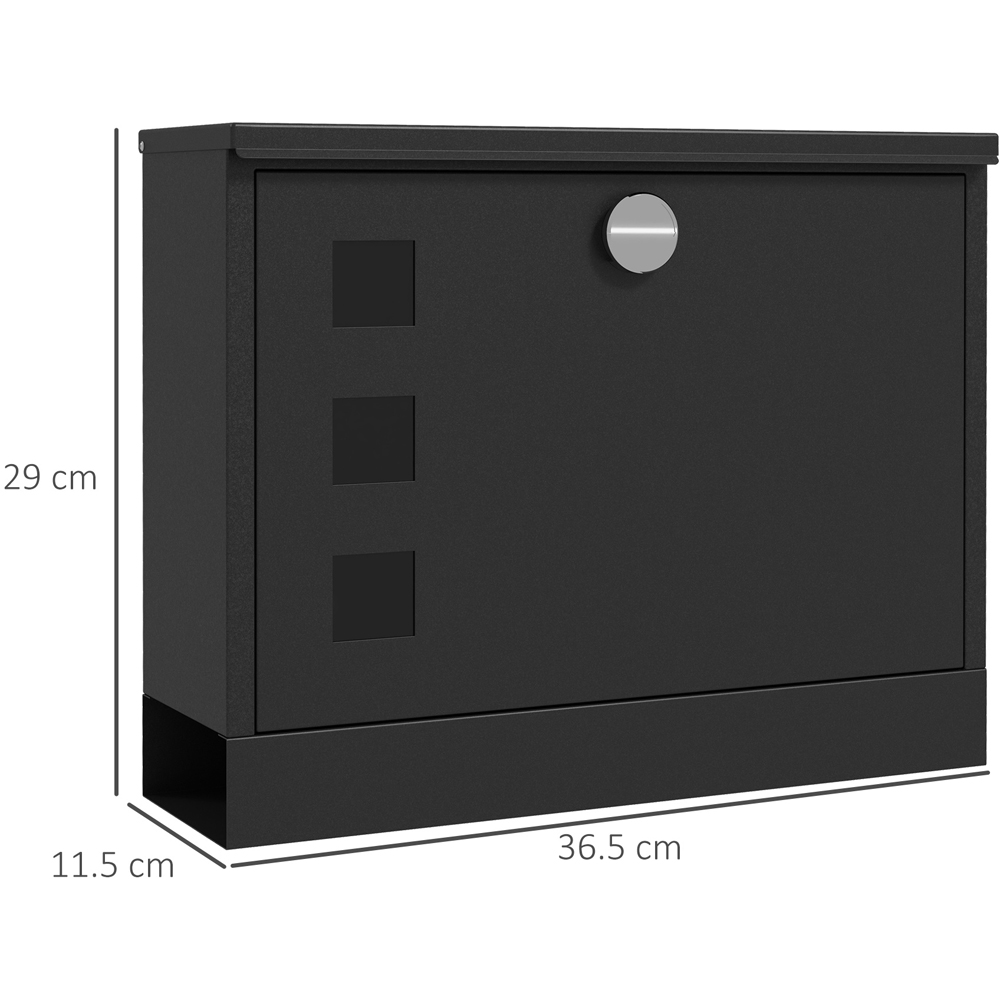 HOMCOM Wall Mounted Letterbox Mailbox with Windows and Keys Easy to Install Image 9
