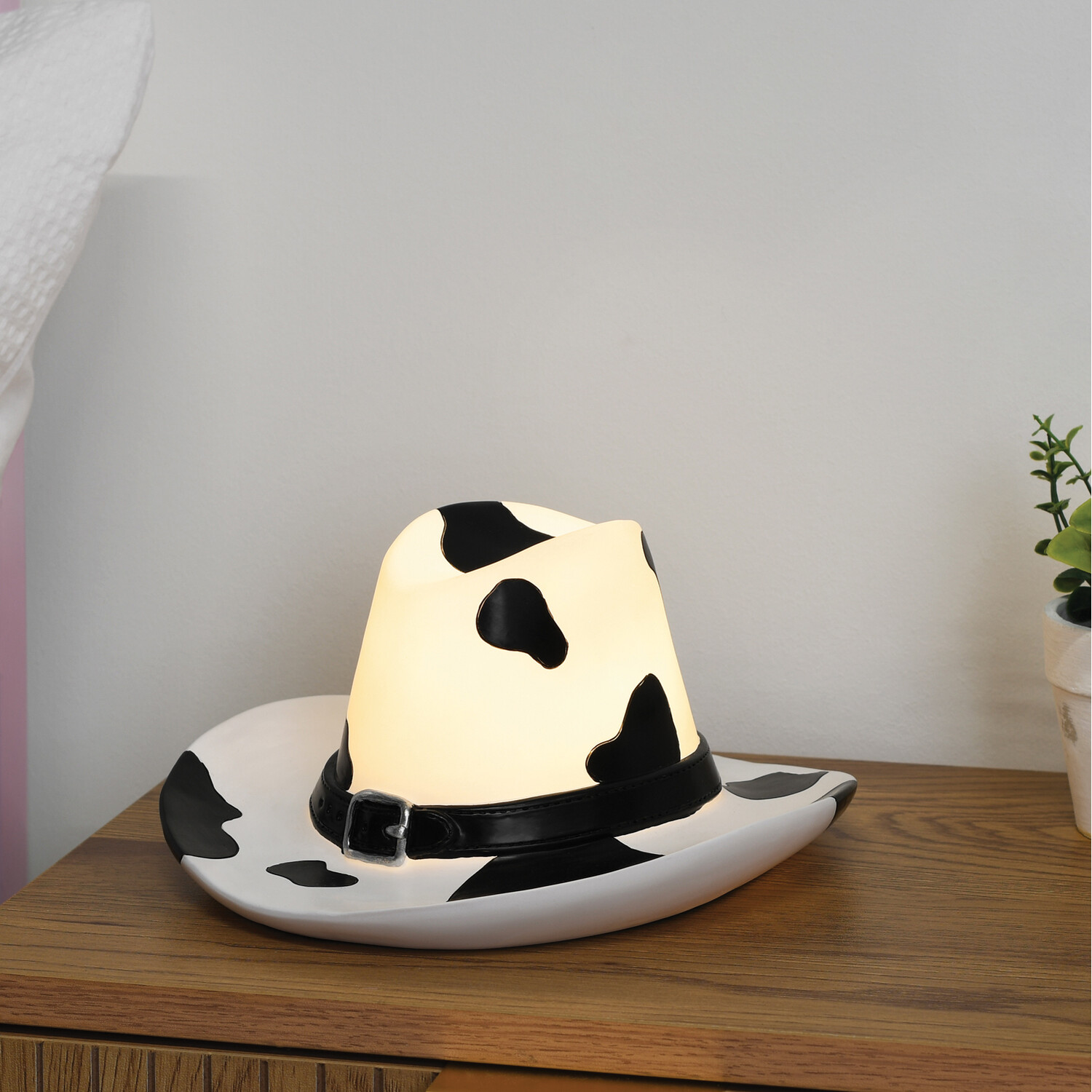 Cowboy Hat LED Night Light White and Black Image 3