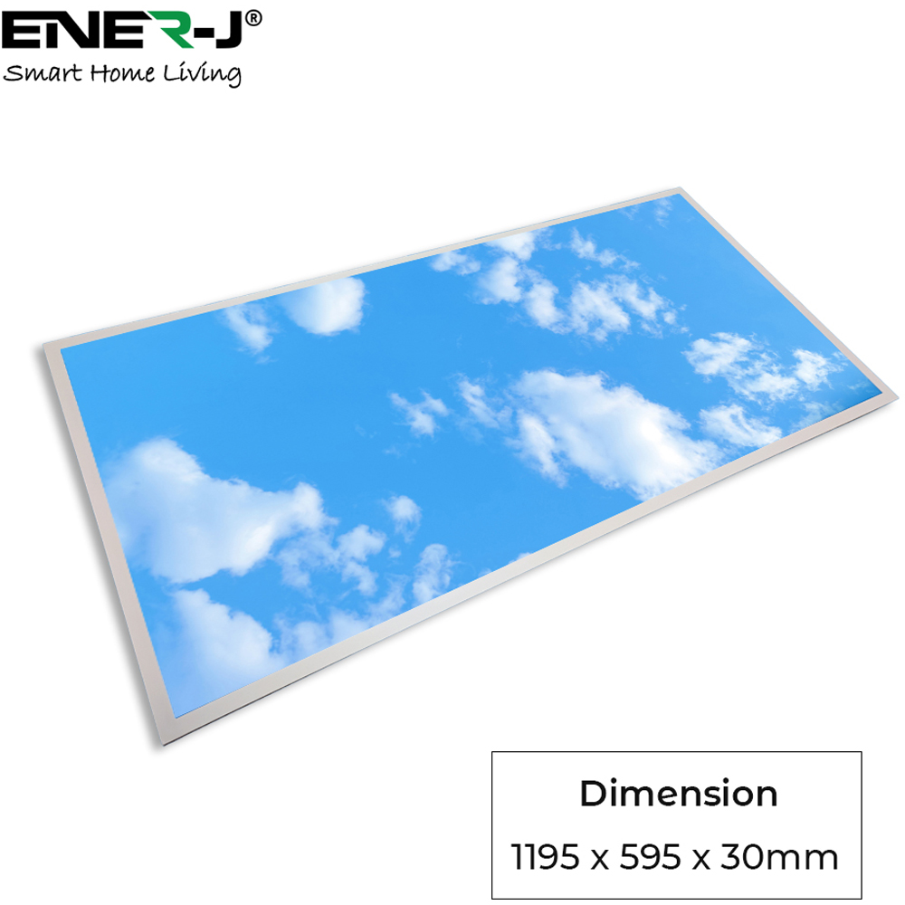 ENER-J Sky Cloud 2D Effect Backlit LED Ceiling Panel Light 120 x 60cm 2 ...
