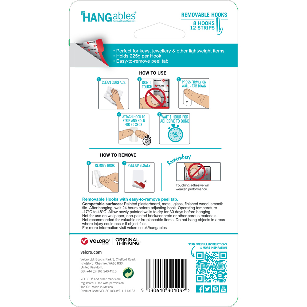 Hangables Removable Micro Hook 8 Pack Image 2