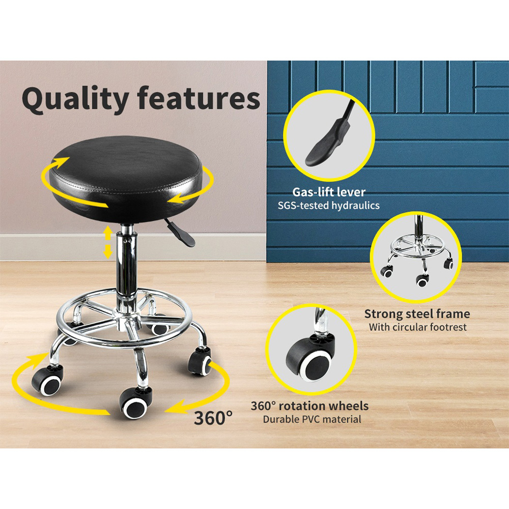 Levede PU Leather Hydraulic Lift Swivel Bar Stool Image 6