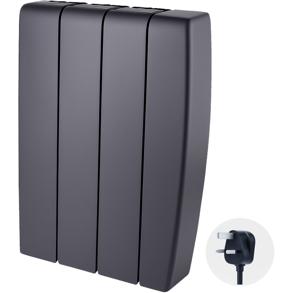 TCP Smart Black Ceramic Wall-Mounted Electric Panel Radiator 700W Image 2