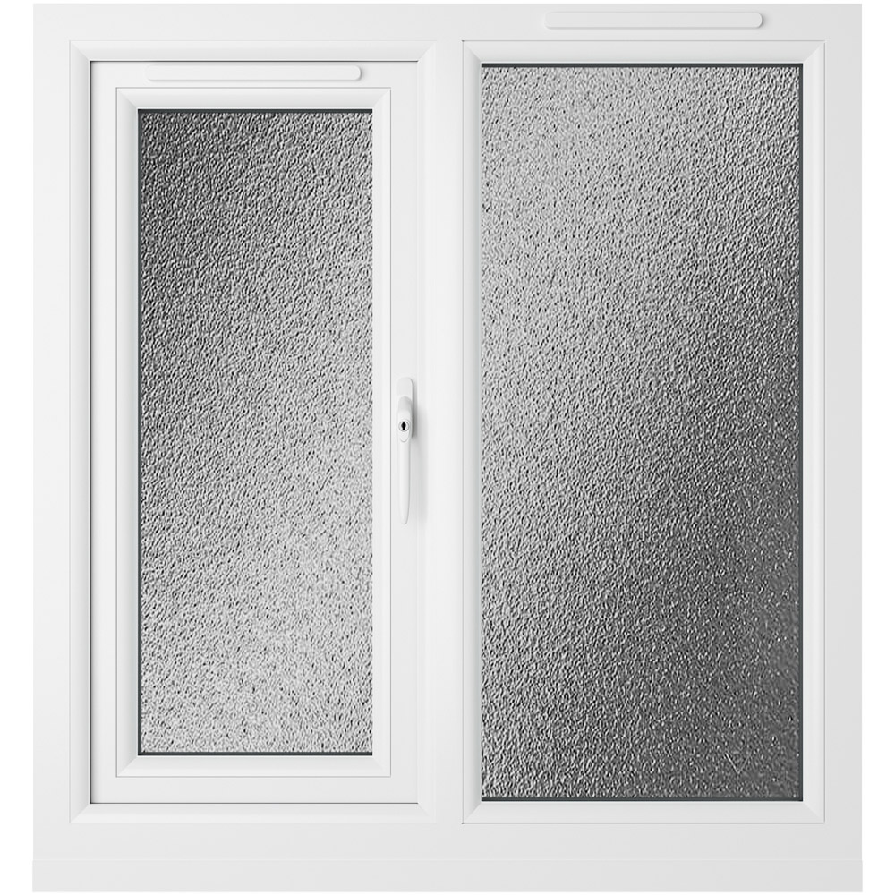 Crystal Black and White RH Side Hung Next to a Fixed Obscure Double Glazed Window 905 x 965mm Image 3