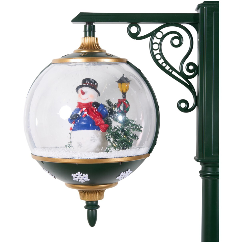 Christmas LED Snowing Musical Lantern - Green Image 7