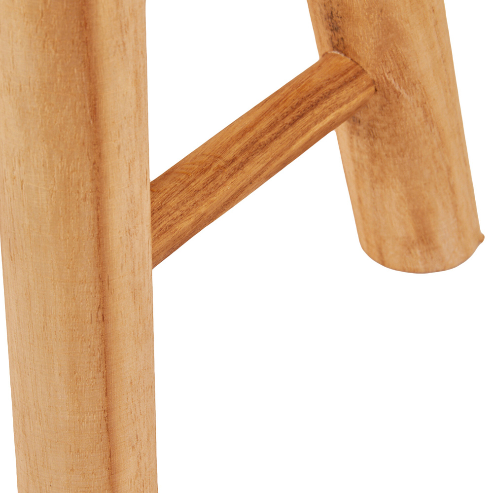 Rustic Wooden Stool - Brown Image 5