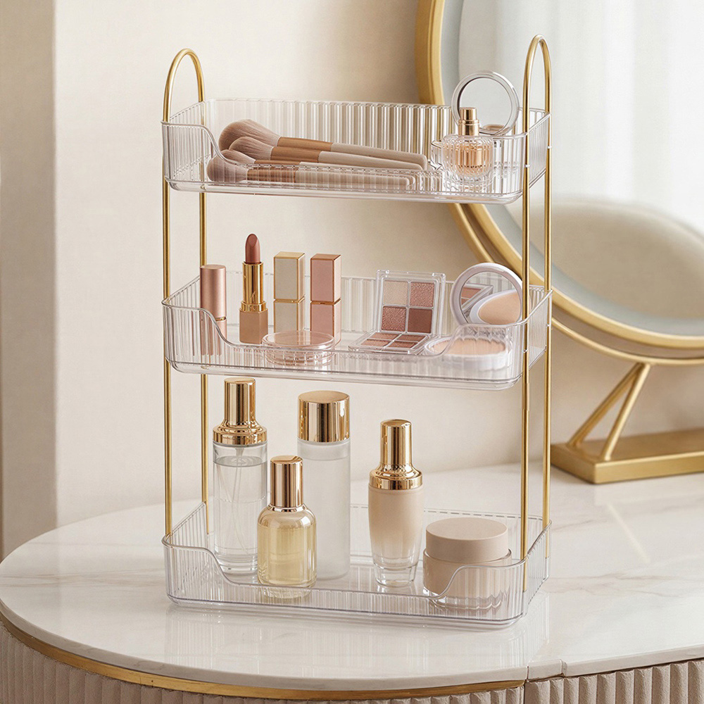 ilus White 3 Shelf Makeup Organiser Rack Image 3