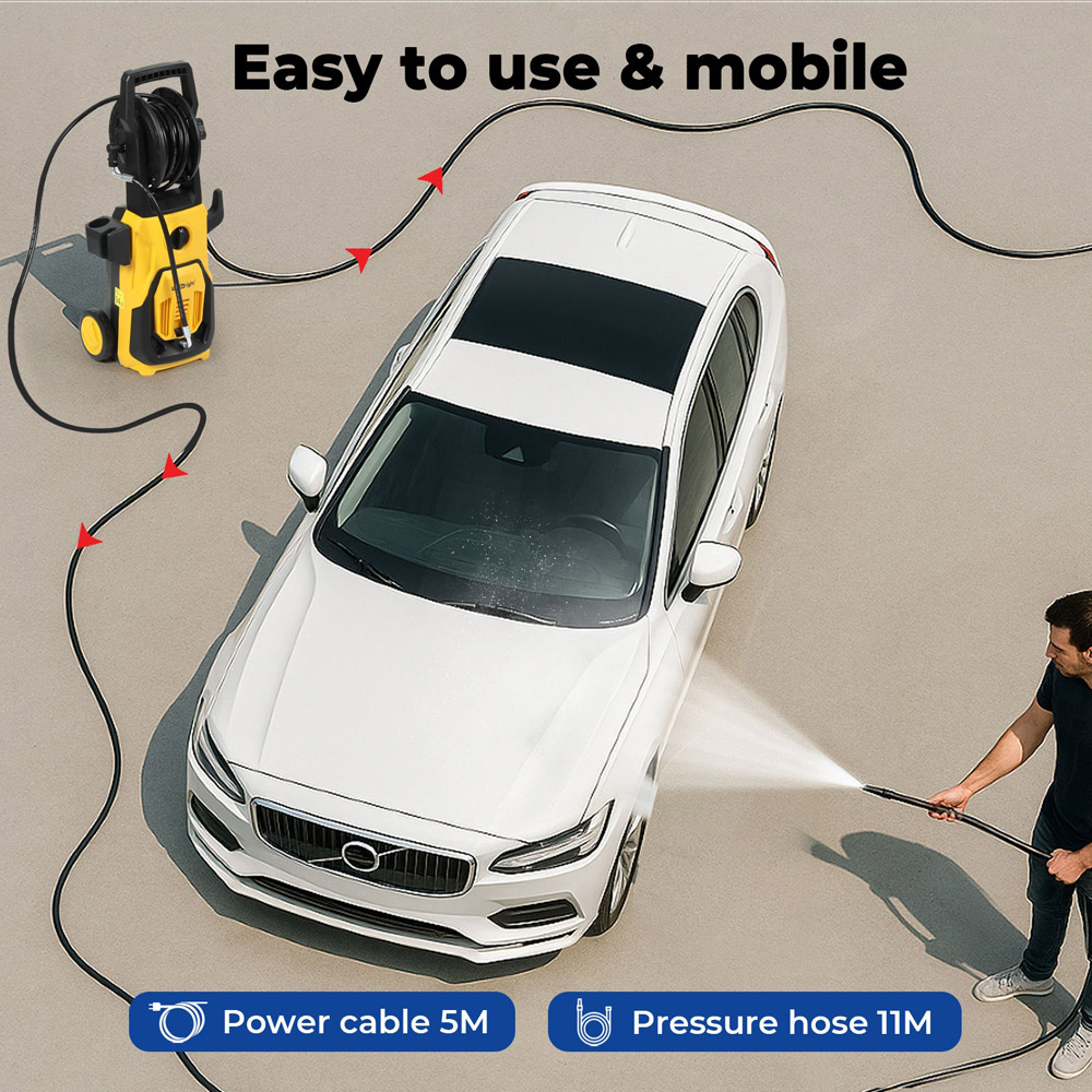 Traderight HW0291-UK Electric Car Pressure Washer 135 Bar Image 8