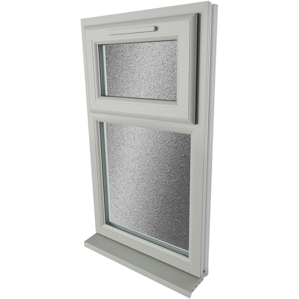Crystal Agate and White Top Hung Over Fixed Light Obscure Triple Glazed Window 610 x 1115mm Image 3