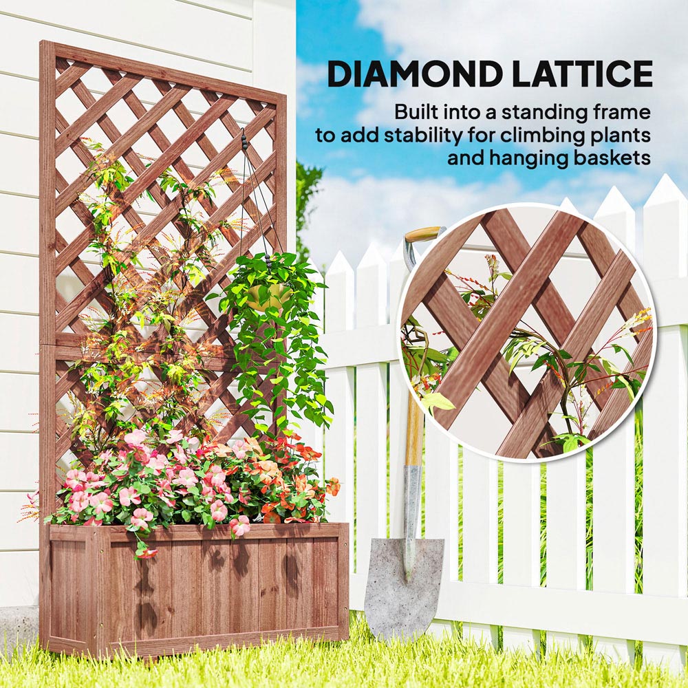 Outsunny Garden Planter Topped Trellis Image 4
