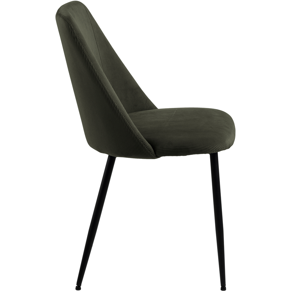 Furniture To Go Ines Corduroy Olive Green Dining Chair Set of 4 Image 3