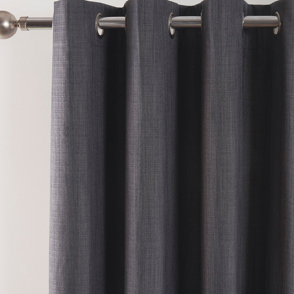 Divante Hoxton Charcoal Blackout Eyelet Curtain 168 x 137cm Image 4