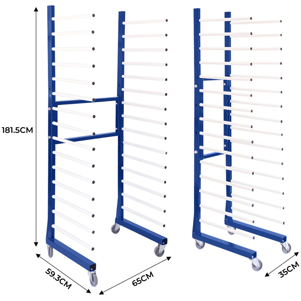 Monstershop Combi Spray Blue Drying Rack Trolley 5 Pack with 4 Connector Image 5