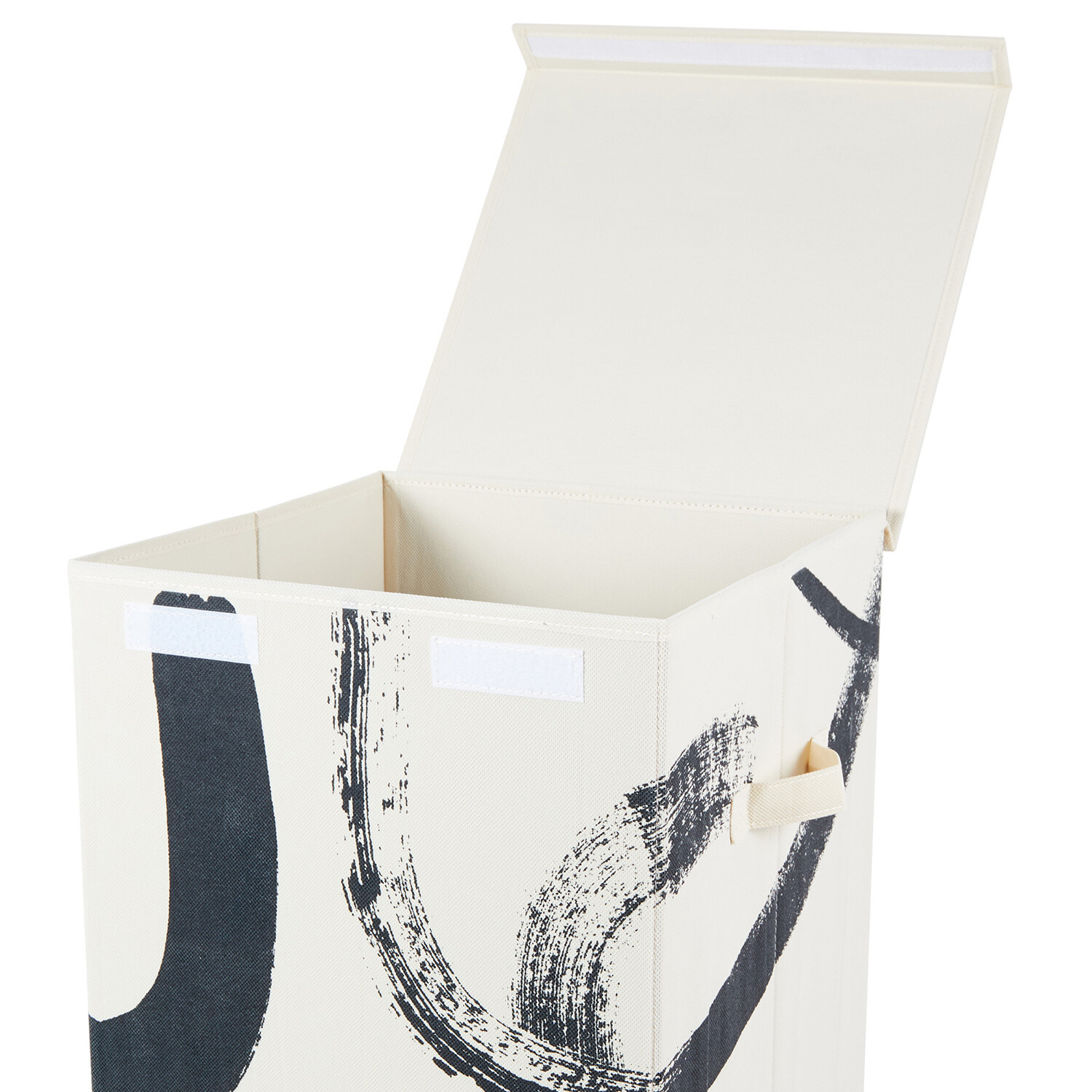 Inkwell Folding Laundry Hamper - White and Black Image 2