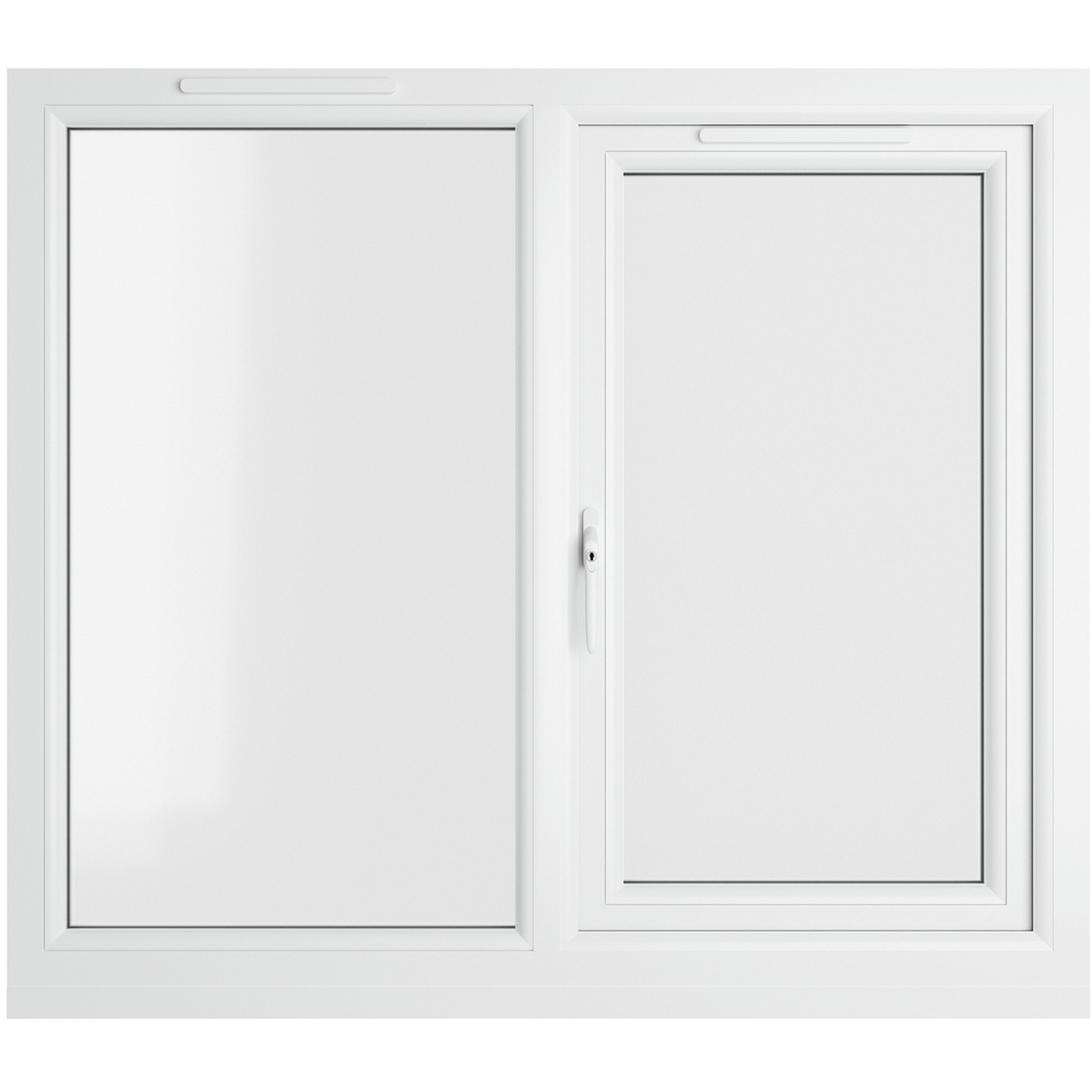 Crystal LH Side Hung Next to Fixed White Clear Glass uPVC Triple Glazed Window 1190 x 1040mm Image 2