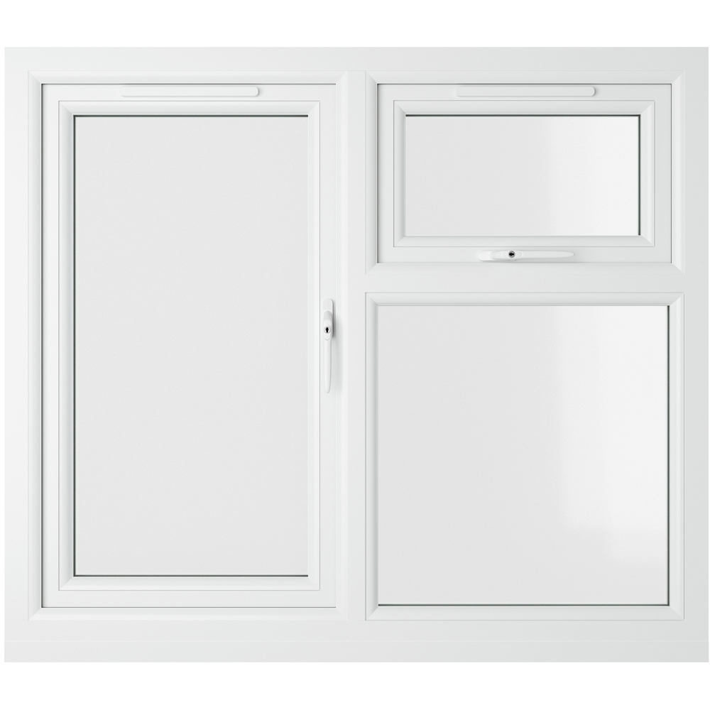 Crystal Agate and White RH Side Hung and Top Opener Clear Triple Glazed Window 1190 x 1115mm Image 3