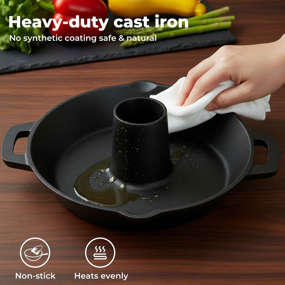 Toque Cast Iron Non-Stick Chicken Roaster Stand 27cm Image 3