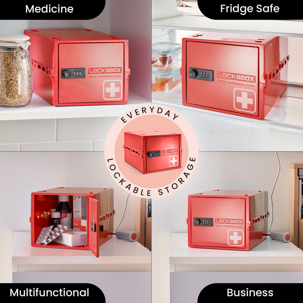 Lockabox One 10L Medi Red Lockable Safe Box Image 3