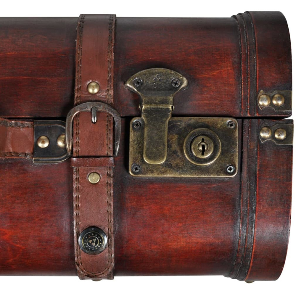 Walplus Vintage Brown Wooden Treasure Chest Set of 2 Image 6