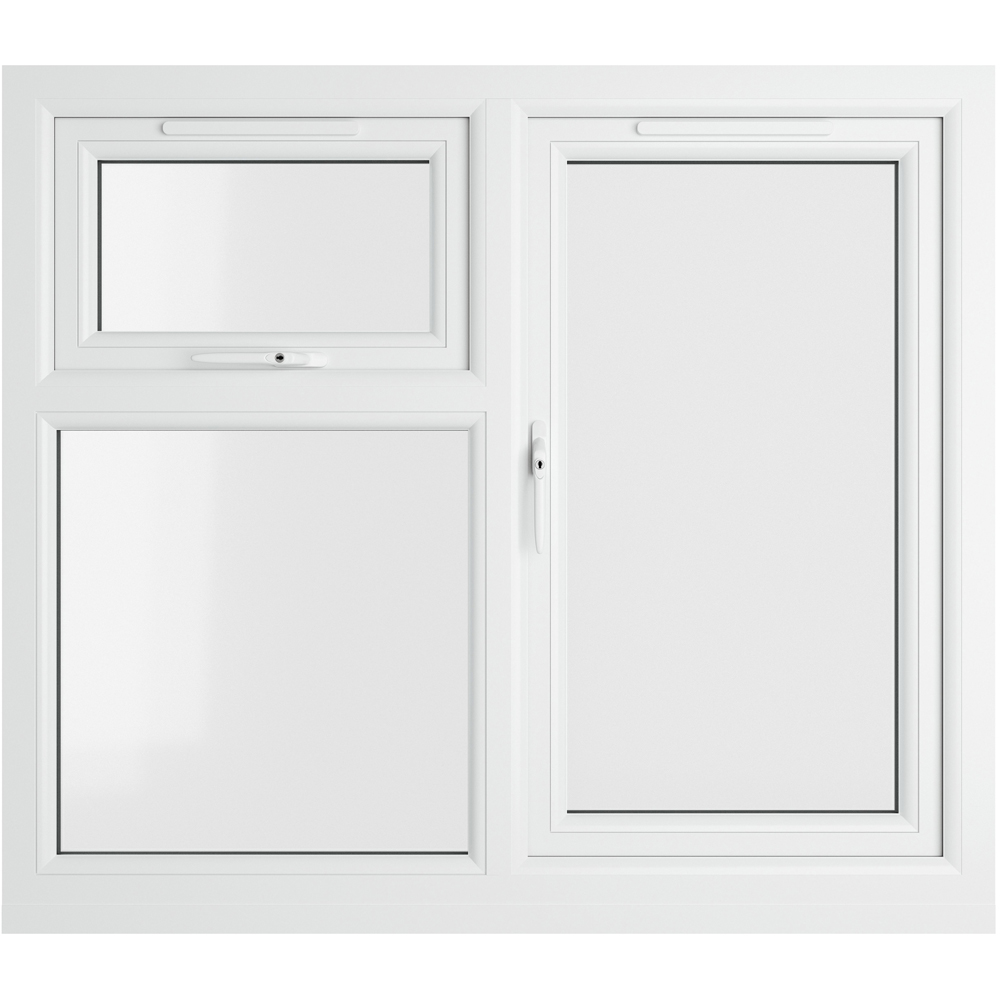 Crystal LH Side Hung and Top Opener Grey White Clear Glass uPVC Double Glazed Window 1190 x 1040mm Image 2