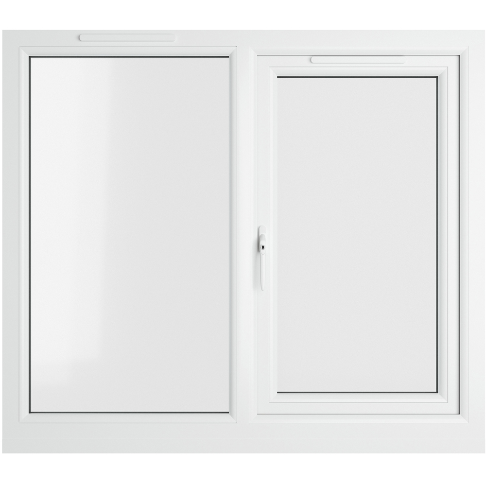 Crystal Black and White LH Side Hung Next to a Fixed Clear Triple Glazed Window 1190 x 965mm Image 3