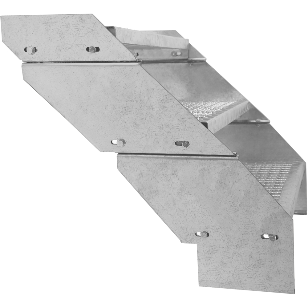 Monstershop 3 Section Adjustable Wide Galvanised Staircase 600mm Image 3
