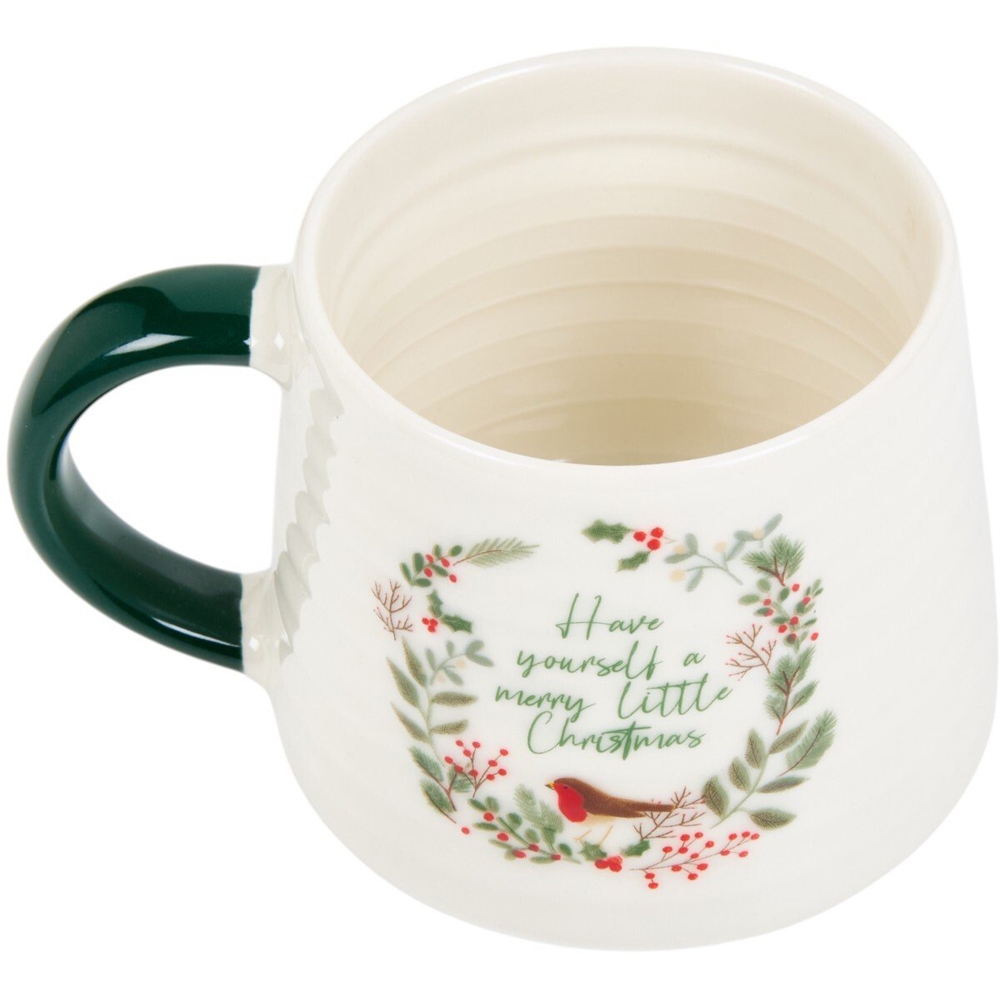 Merry Robin Ribbed Mug Image 5