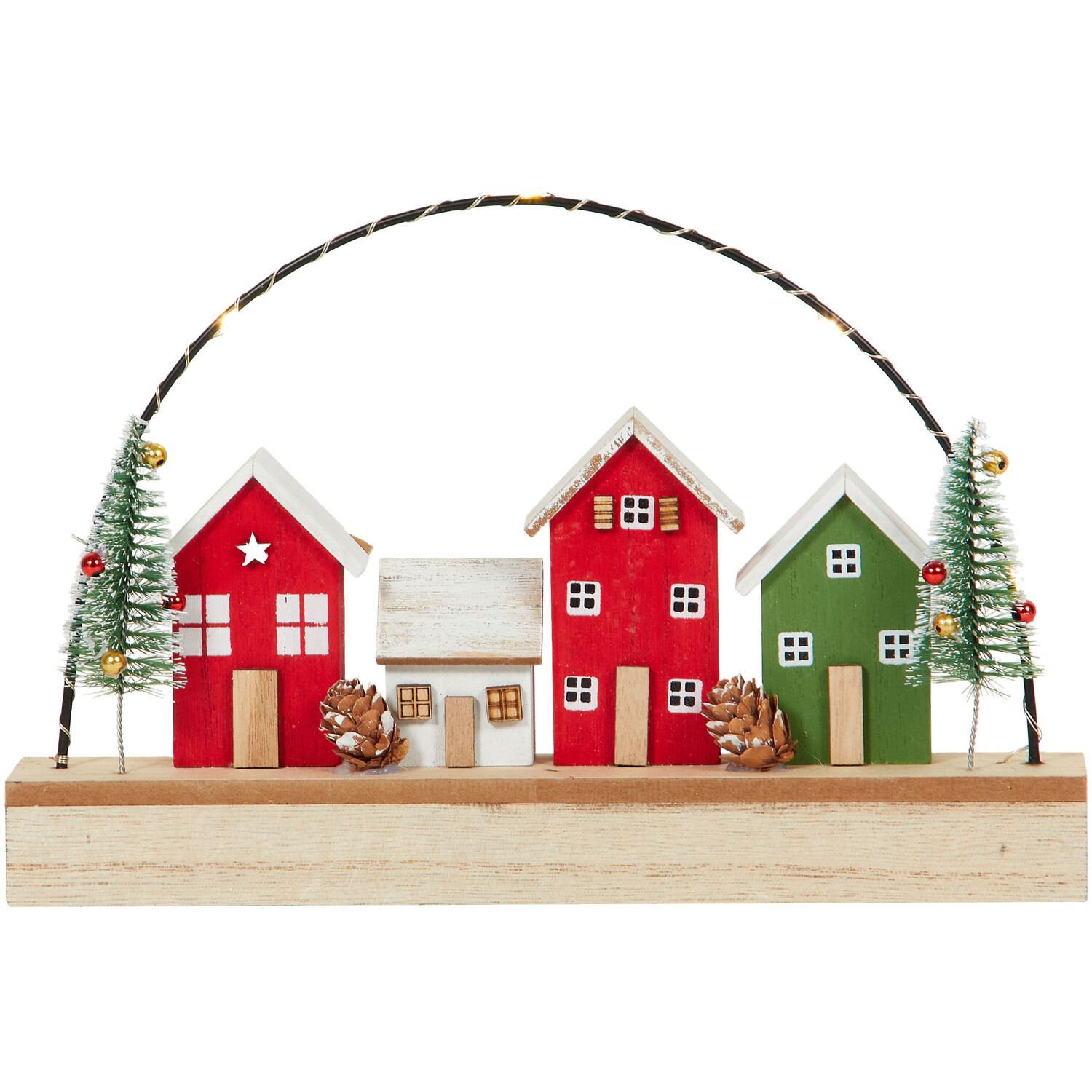 LED Wooden House Scene Decoration Image 2