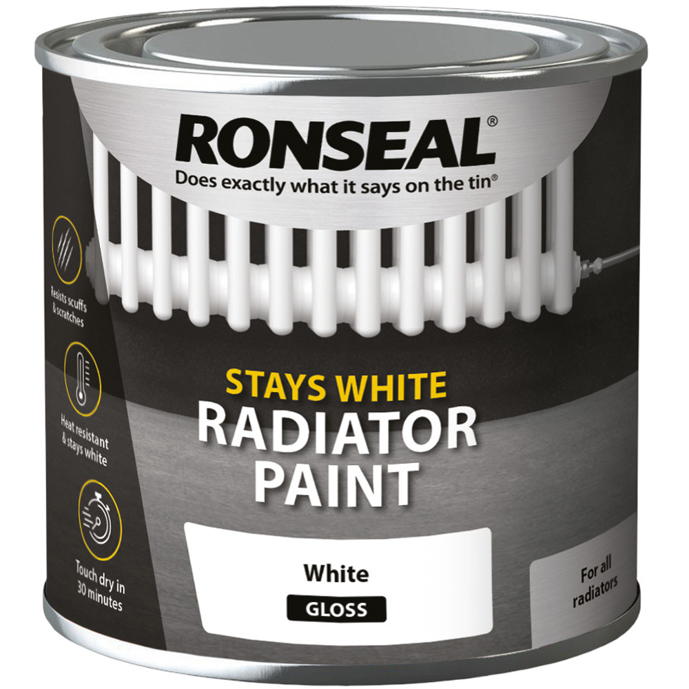 Ronseal One Coat White Satin Radiator Paint 250ml Image 2