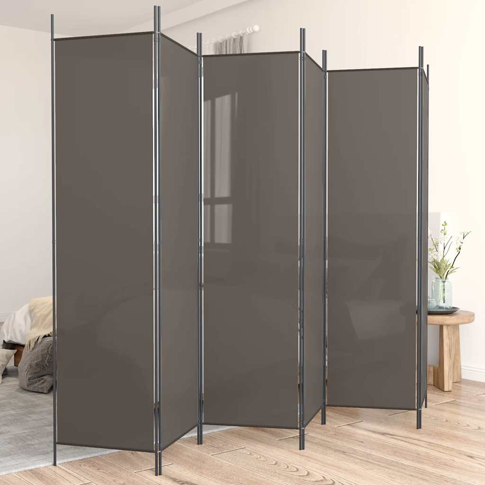 Walplus 6 Panel Anthracite Room Divider 300 x 200cm Image 2