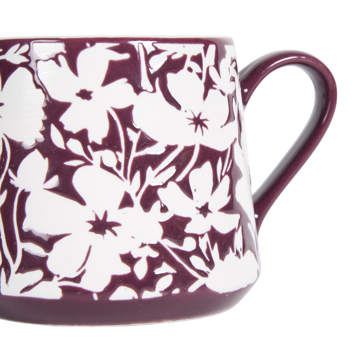 Floral Stoneware Mug 400ml Purple Image 3
