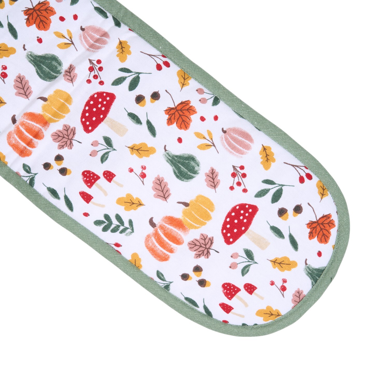 Autumn Print Double Oven Glove Green Image 6