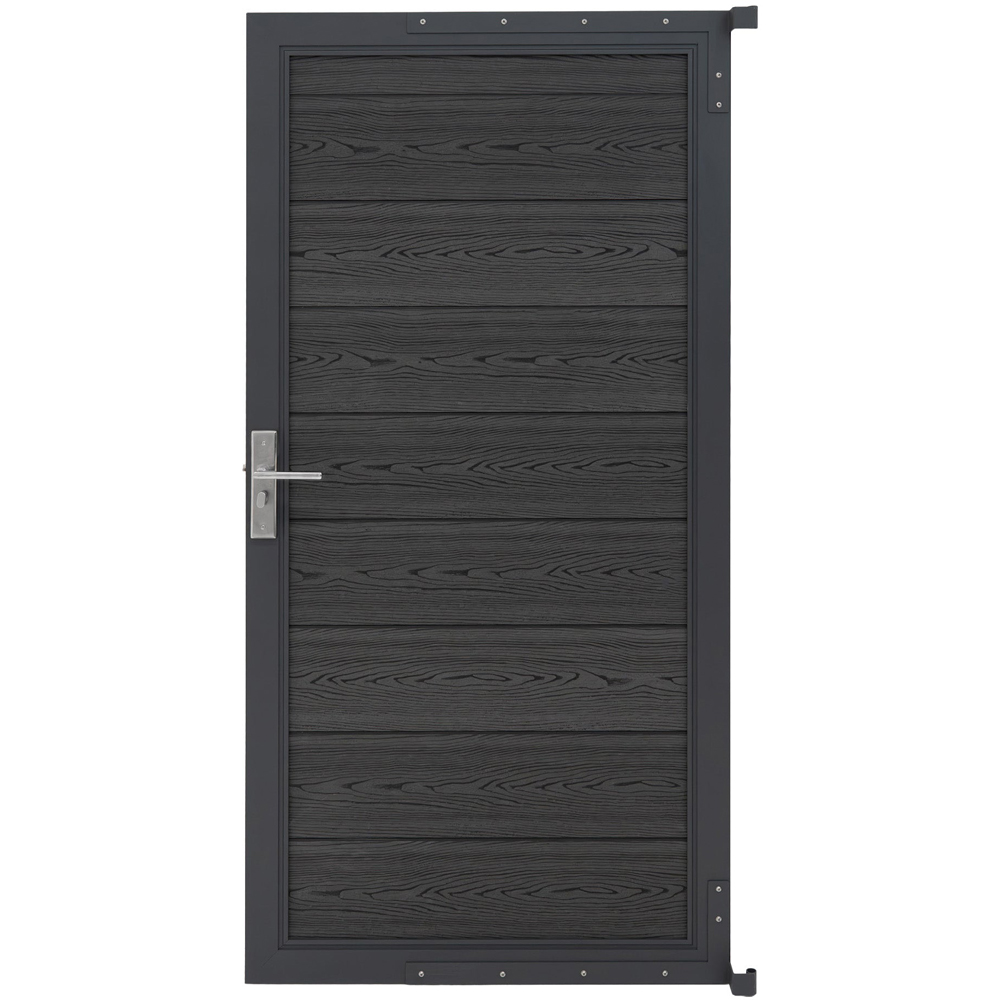 MonsterShop 6 x 3ft Grey Composite Panel Gate Image 3