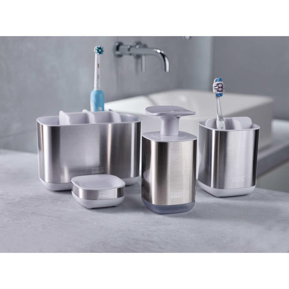 Joseph Joseph Presto White Stainless Steel Hygienic Soap Dispenser Image 7