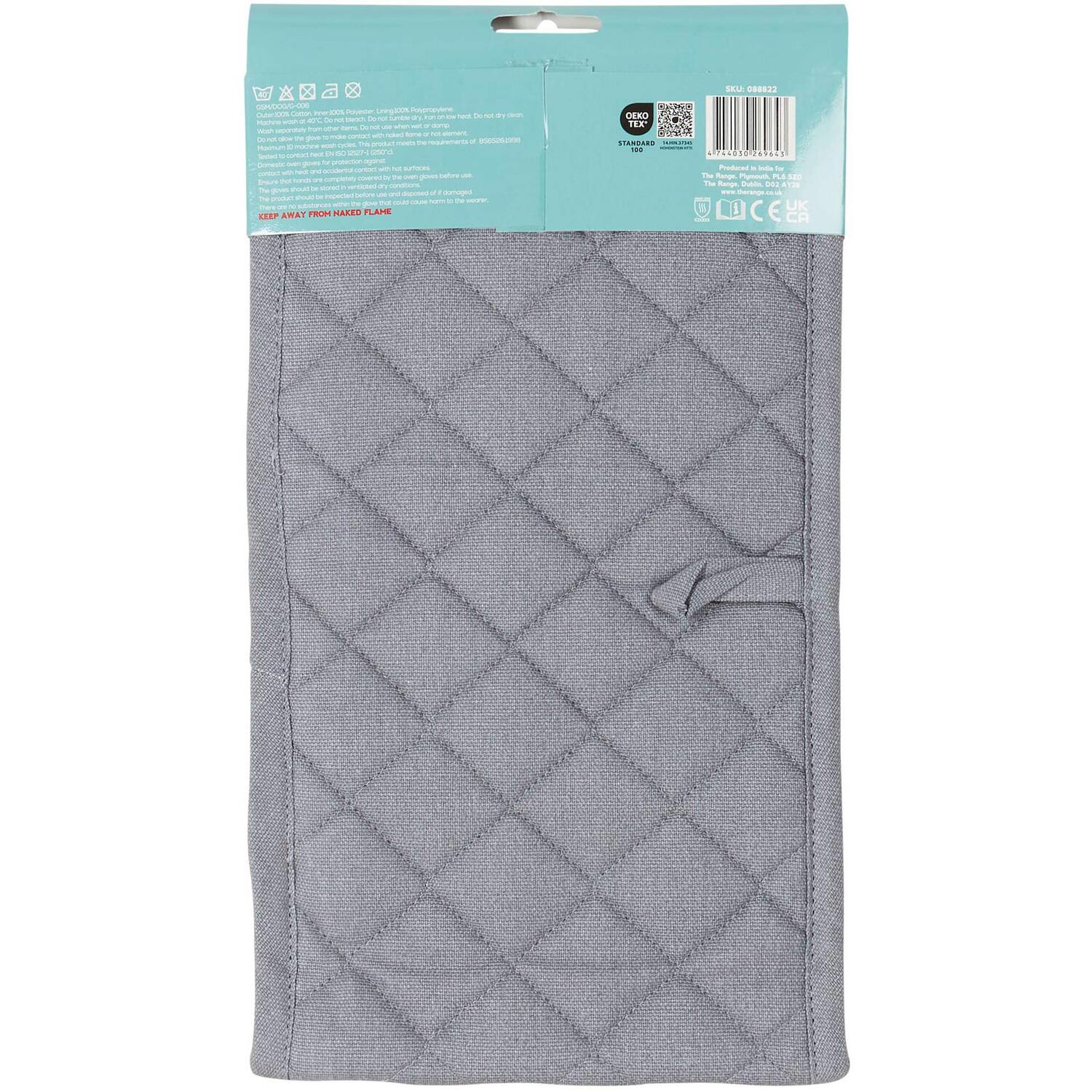 Honeycomb Double Oven Gloves - Grey Image 4