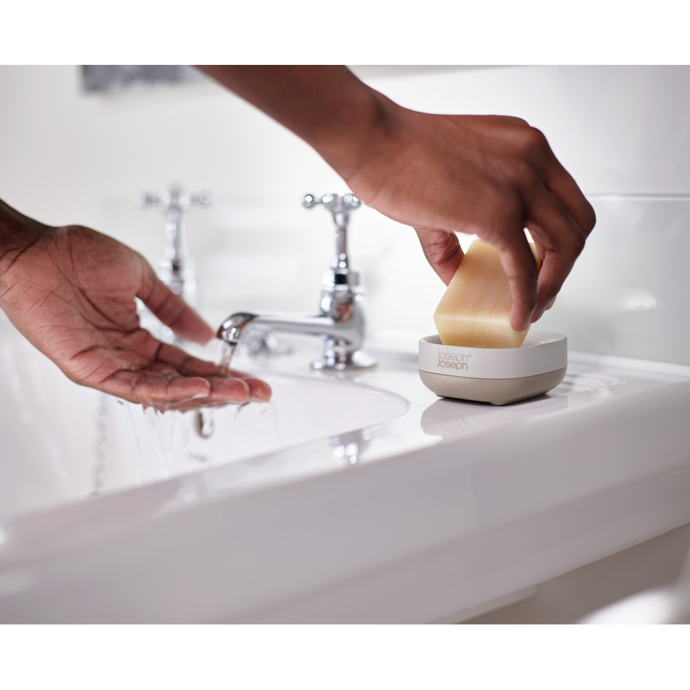 Joseph Joseph Slim Matt Ecru Compact Soap Dish Image 6