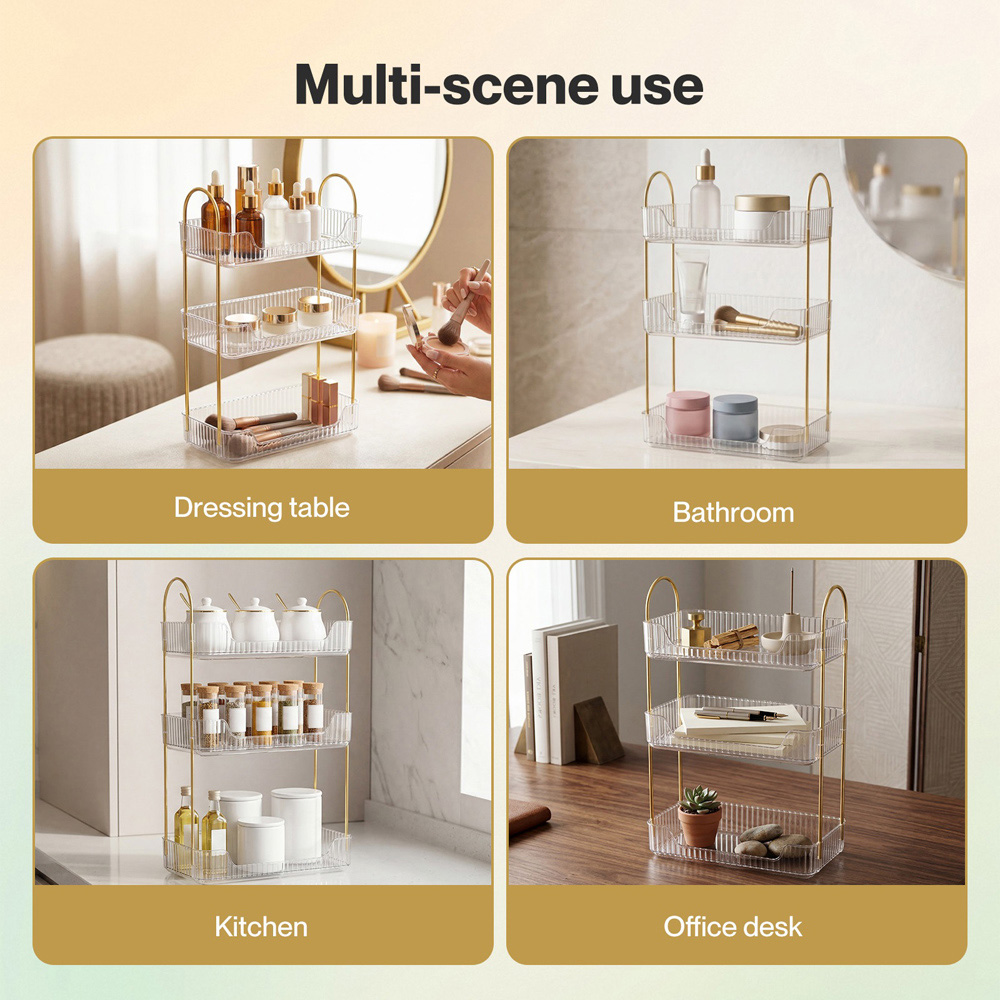ilus White 3 Shelf Makeup Organiser Rack Image 7