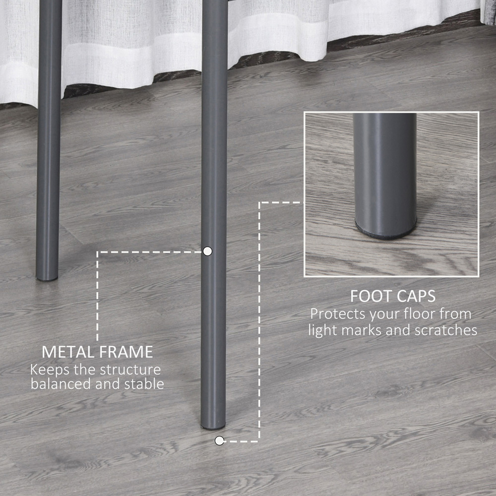 HOMCOM 120cm Minimalistic Dining Table Steel Frame Foot Pads Simple Style Grey Image 4